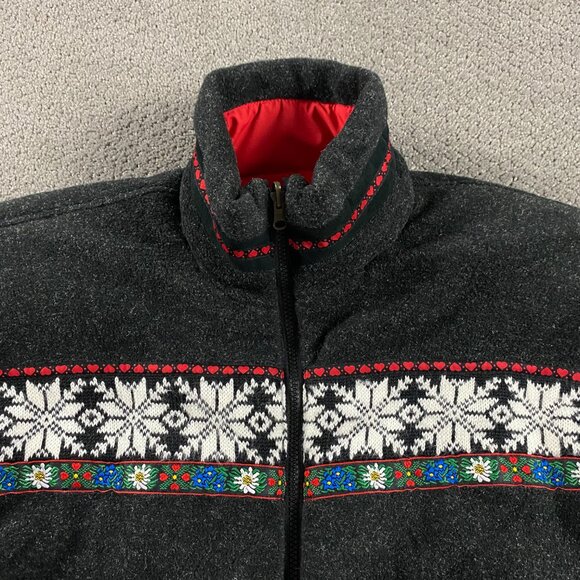 Obermeyer 1947 Reversible Jacket Sweater Women's Size 6 Ski Fair Isle Full Zip - Picture 3 of 15